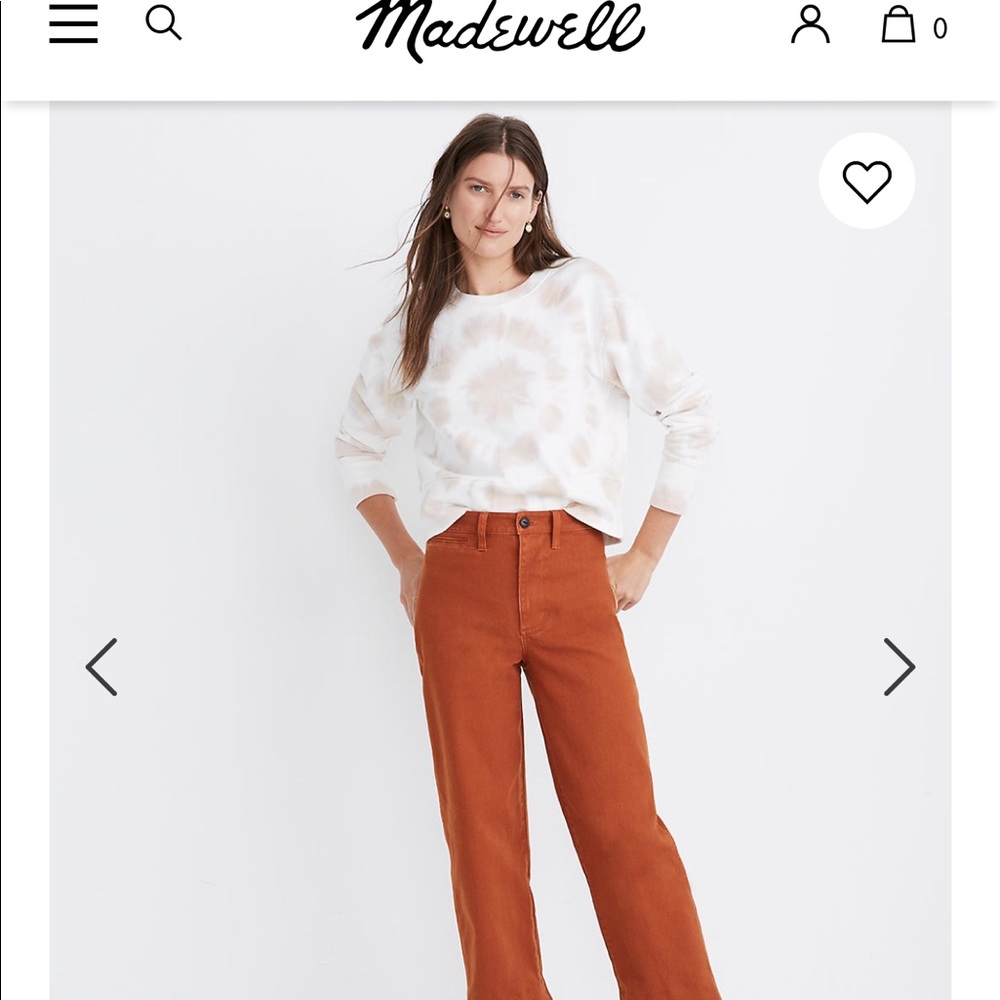 Madewell Slim Emett wide leg crop